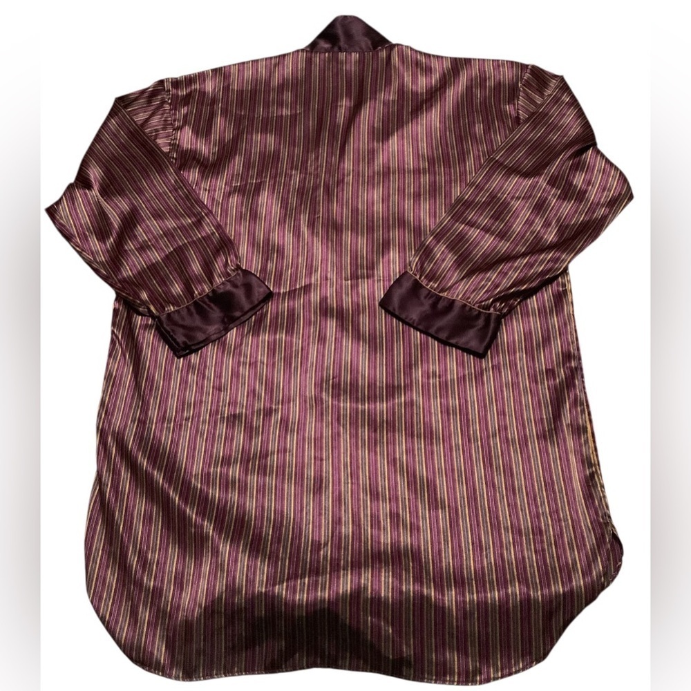 Vintage Victoria secret gold label Elegant Striped sleep shirt Shirt - Picture 2 of 3